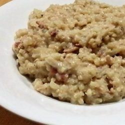 Risotto de cerveza y bacon