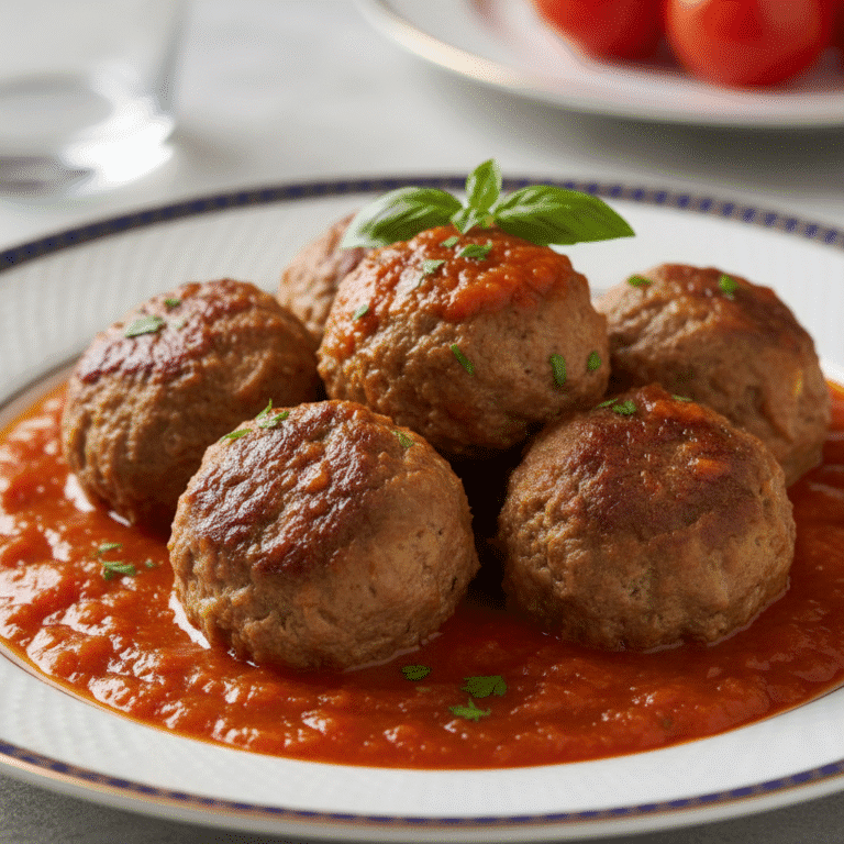 Plato de albóndigas en salsa cocinadas con Mambo de Cecotec