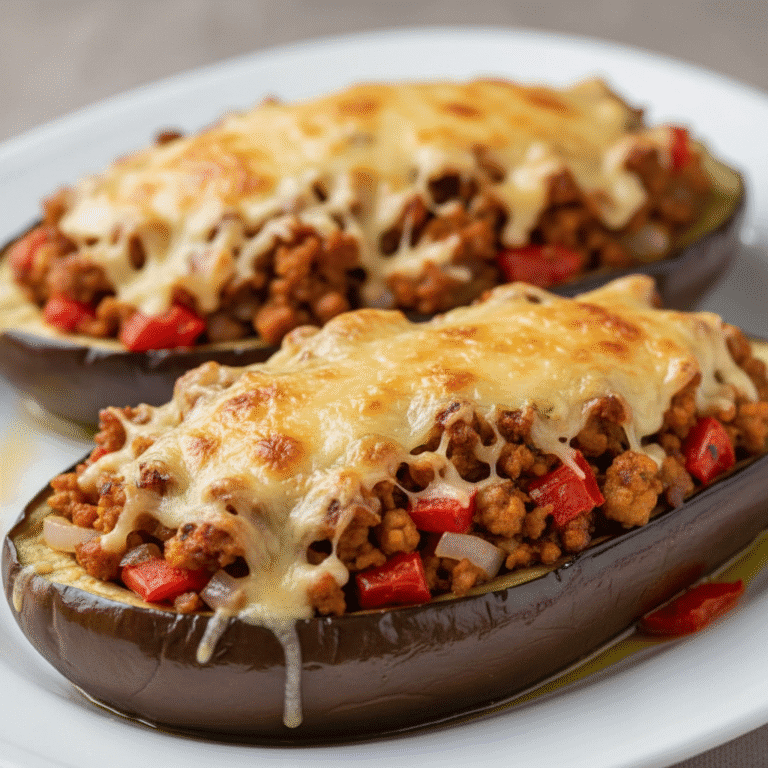 Berenjenas rellenas de soja y queso cocinadas en Mambo