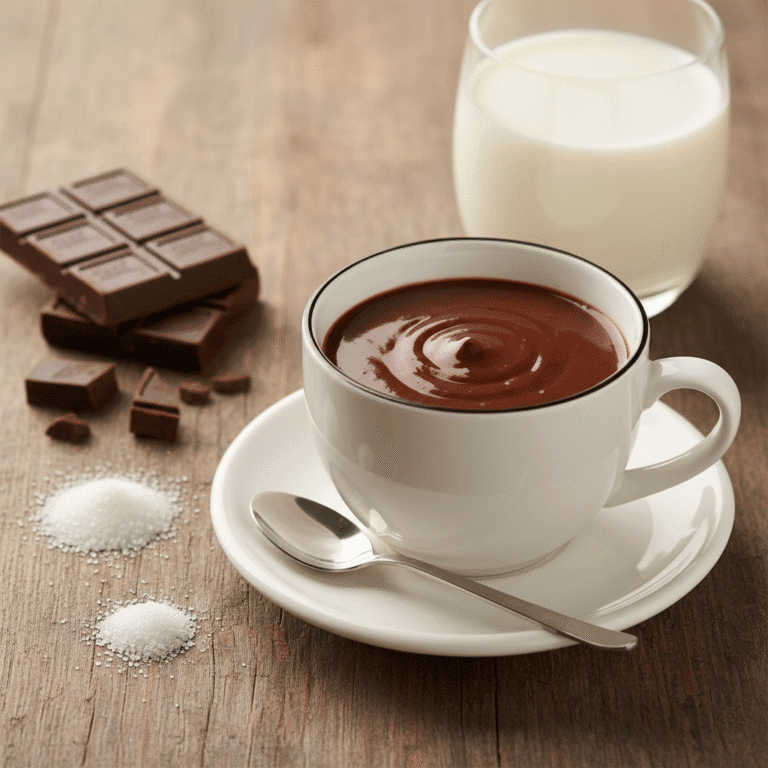 Taza de chocolate a la taza espeso preparado en Mambo