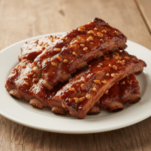 Costillas de cerdo a la barbacoa cocinadas en Mambo