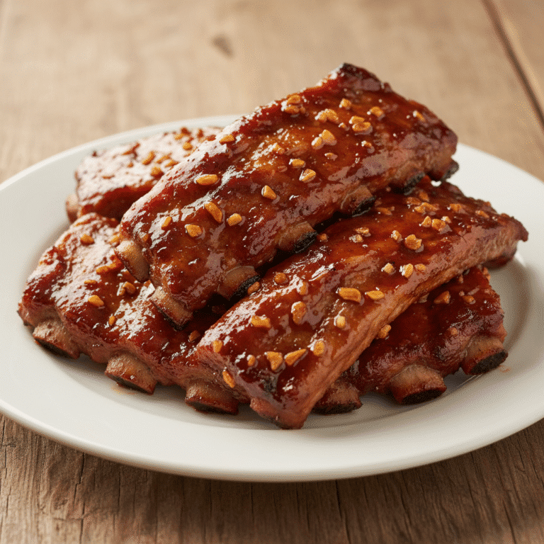 Costillas de cerdo a la barbacoa cocinadas en Mambo