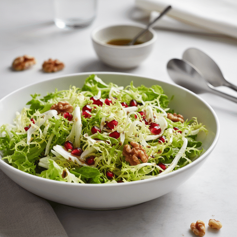 Ensalada de escarola con semillas de granada y nueces, preparada en Mambo