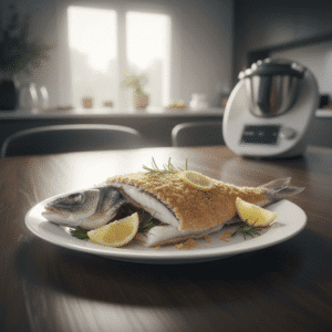 Lubina a la sal en bandeja con costra de sal partida, preparada en Mambo.
