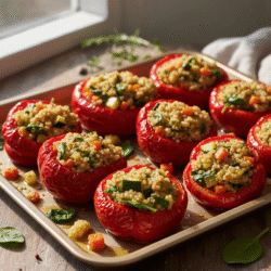 Pimientos del Piquillo Rellenos de Quinoa en Mambo: Delicia Vegetariana