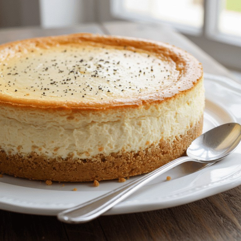Tarta de queso al horno cremosa y dorada, hecha en Mambo