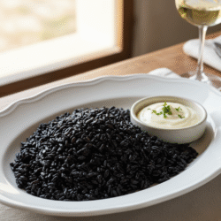 Delicioso Arroz Negro con Alioli Preparado con Mambo
