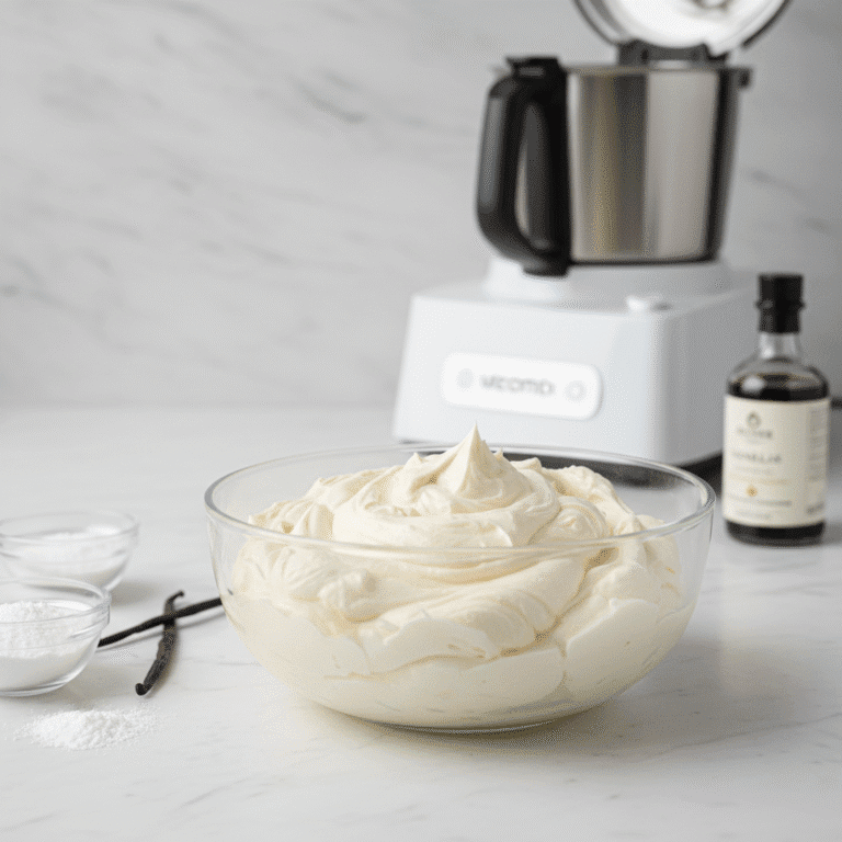 Crema de mantequilla suave y esponjosa en un tazón, hecha con Mambo.