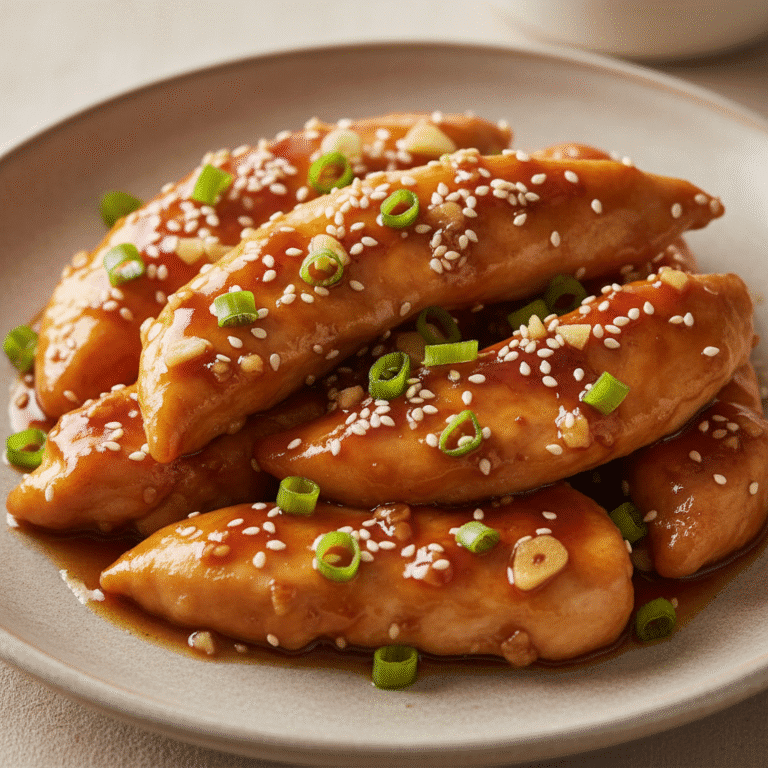 Pollo teriyaki jugoso y brillante preparado con Mambo de Cecotec, adornado con semillas de sésamo y cebolla verde.