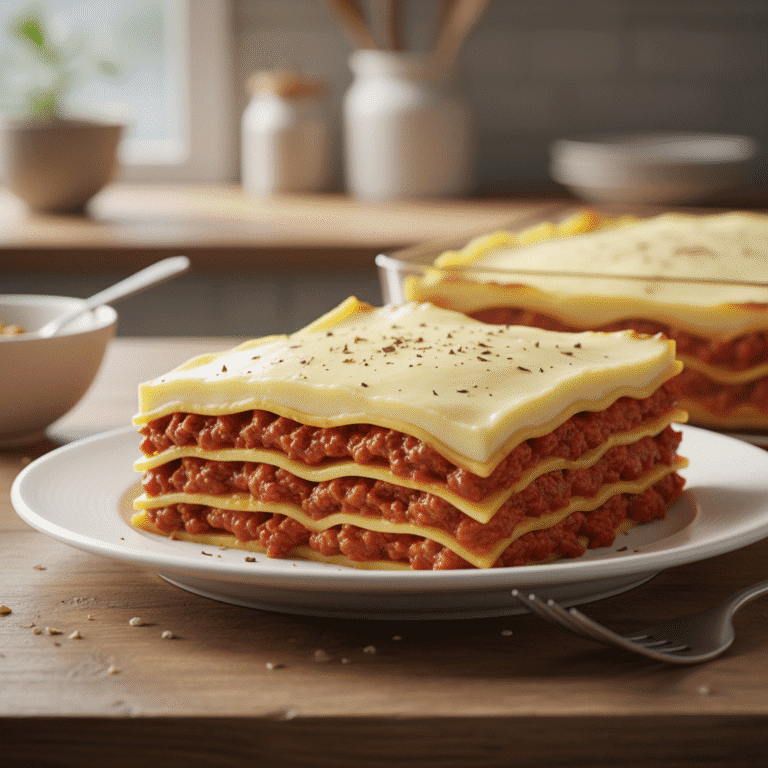Capa de bechamel suave y sin grumos sobre lasaña, hecha con Mambo de Cecotec.