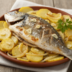 Dorada a la Espalda con Patatas en Mambo – Receta Fácil y Deliciosa