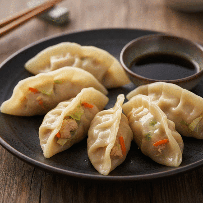 Gyozas de pollo y verduras cocinadas al vapor, preparadas con el Mambo de Cecotec.