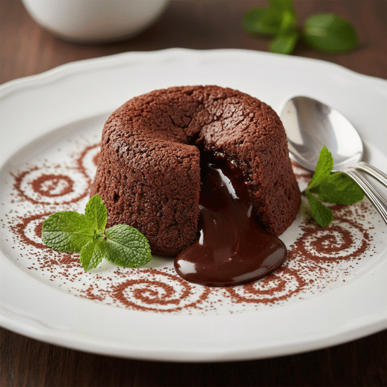Coulant de chocolate con centro líquido, preparado en Mambo de Cecotec.