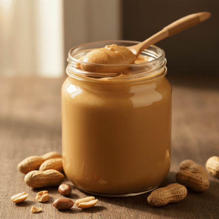 Crema de cacahuete casera hecha con Mambo de Cecotec, untada sobre pan tostado.
