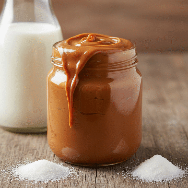 Un cuenco de dulce de leche casero, cremoso y de color caramelo, preparado con Mambo de Cecotec.