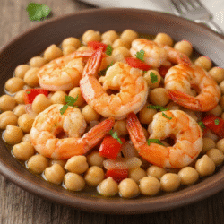 Garbanzos Guisados con Langostinos con Mambo Cecotec