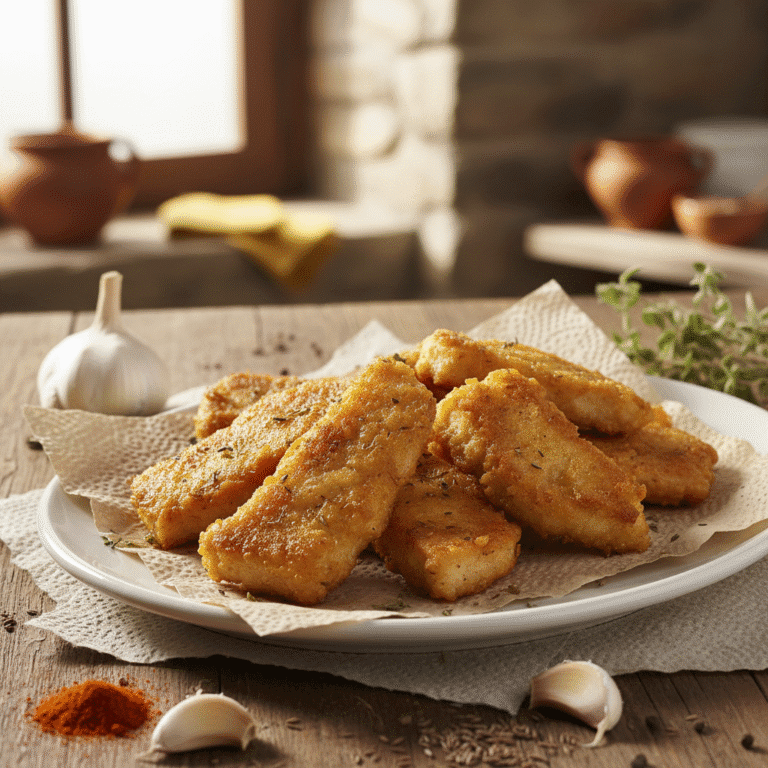 Plato de cazón en adobo dorado y crujiente preparado con Mambo de Cecotec