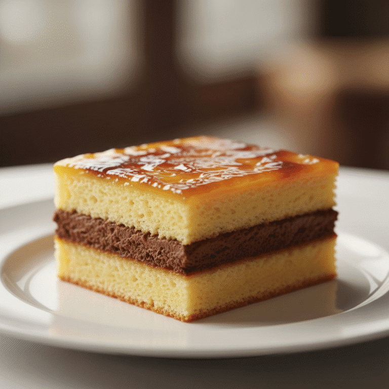 Tarta San Marcos con yema tostada y trufa, hecha con el robot de cocina Mambo