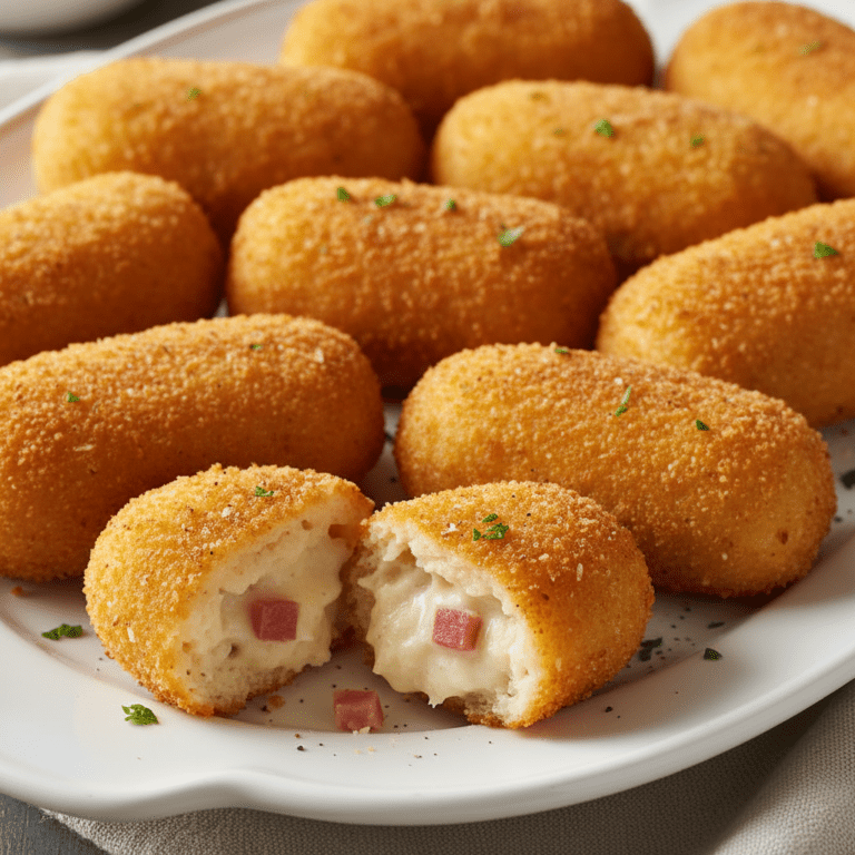 Croquetas de jamón doradas y crujientes hechas en el robot de cocina Mambo de Cecotec.