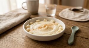 Crema suave de boniato blanco con un toque de canela, preparada en el robot Mambo de Cecotec.