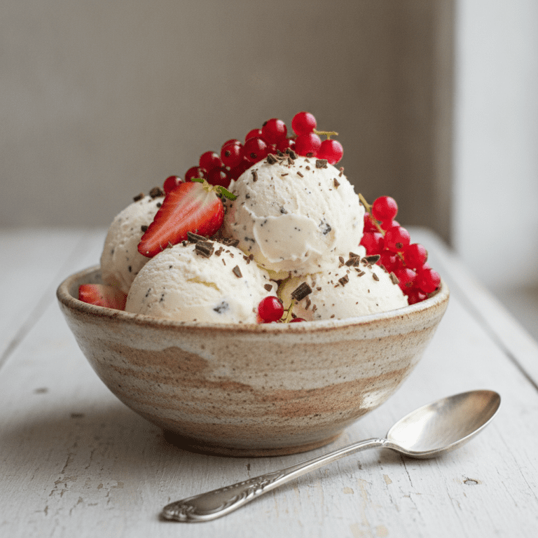 Helado de vainilla cremoso hecho en Mambo, perfecto para refrescar el verano.