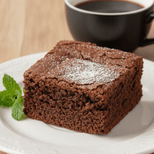 Un jugoso brownie clásico cortado en piezas, preparado con el robot de cocina Mambo de Cecotec.
