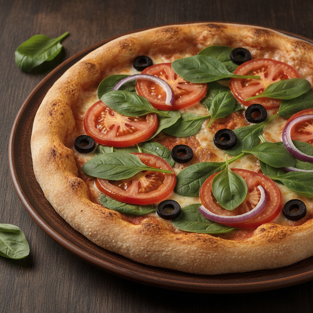 Masa de pizza integral preparada en el robot Mambo de Cecotec, lista para añadir ingredientes.