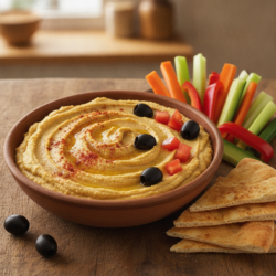 Delicioso Hummus de Lentejas Mambo Cecotec con Tocados Mediterráneos
