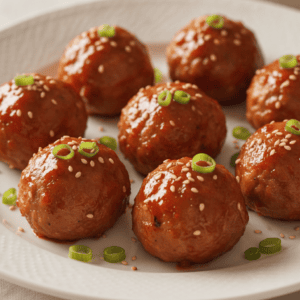 Albóndigas coreanas picantes con glaseado gochujang hechas en Mambo