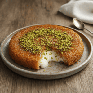 Knafeh de pistacho en Mambo, un postre tradicional delicioso.