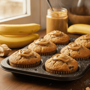 Muffins de plátano y crema de cacahuete en Mambo
