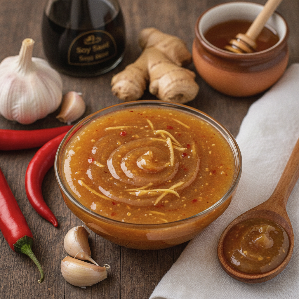 Salsa de miel picante en Mambo con un toque de especias.
